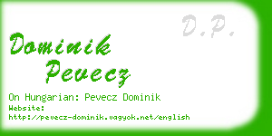 dominik pevecz business card